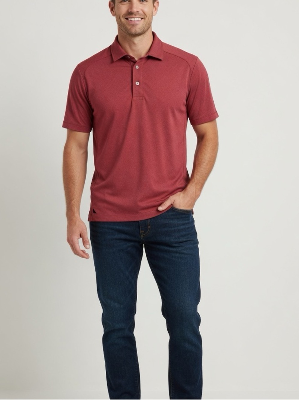 UNTUCKit Men's Short Sleeve Polo - Burgundy Red Size Small like new